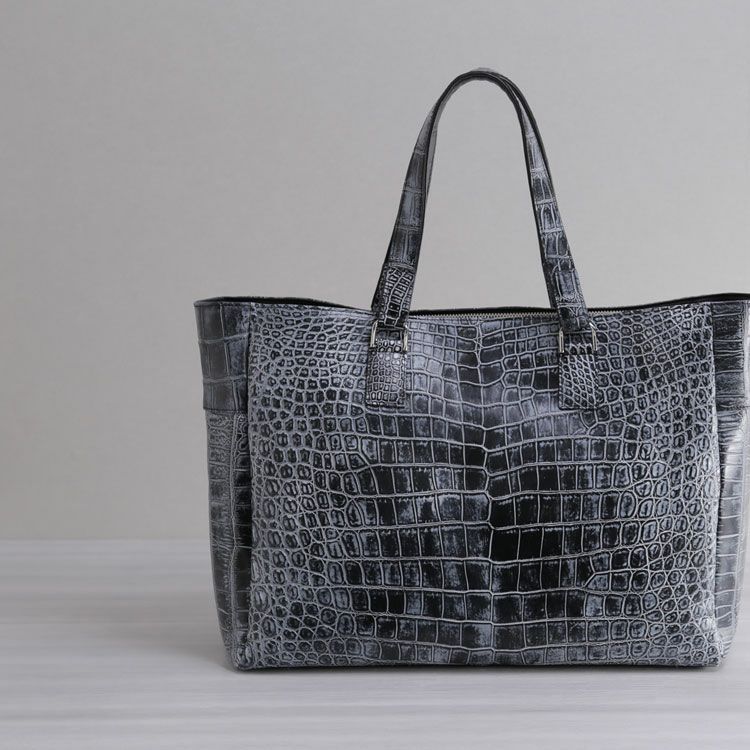 クロコダイル トートバッグ メンズ 日本製 センター取り 保証書 付き 4FA