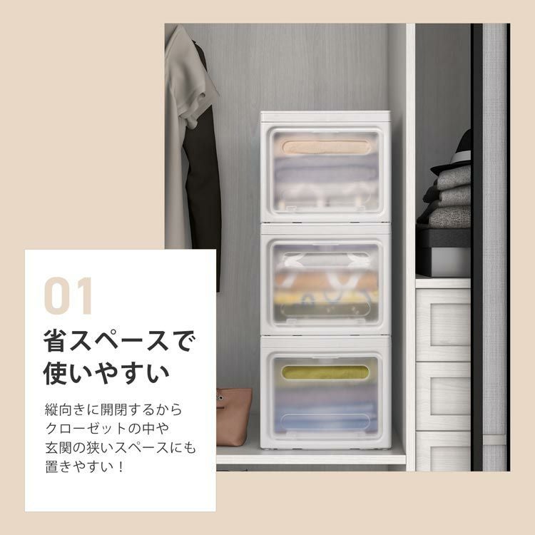 収納ボックス 収納ケース 組み立て式 2面開閉 30L 6F (09000645r)