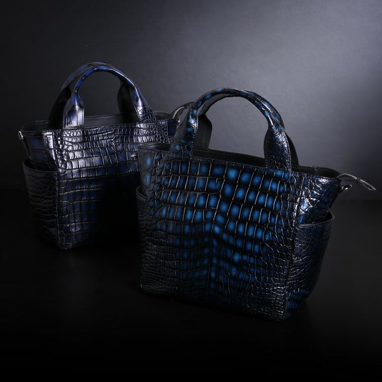 【極美品】collection FOOK 2wayハンドバッグ クロコダイル 黒 クロコダイル ハンドバッグ 2way 極クロコダイル 水龍 青龍 トート