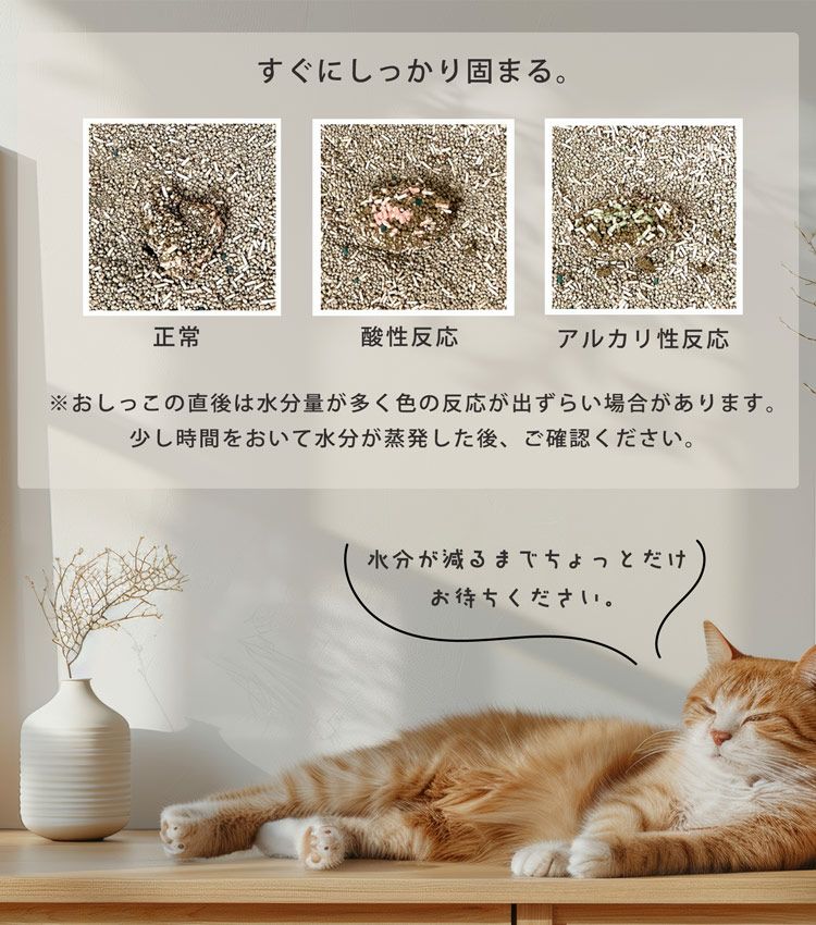 猫砂 健康チェック ベントナイト 天然素材 ph おしっこチェック 固まる