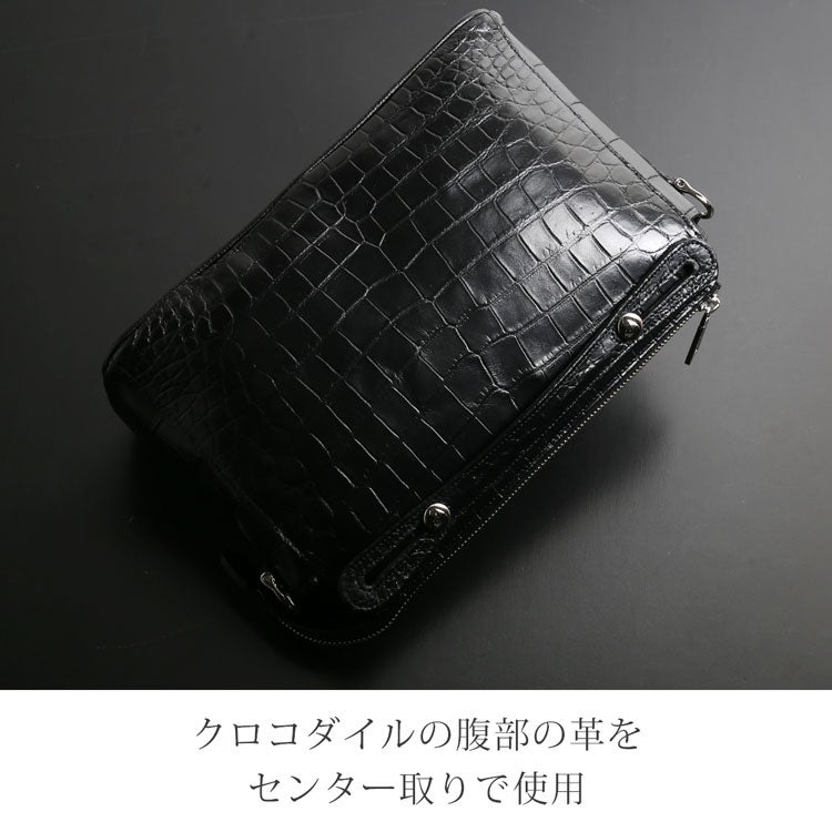 クロコダイルマット3wayバッグハンドバッグ日本製JRAセンター取り目地染め