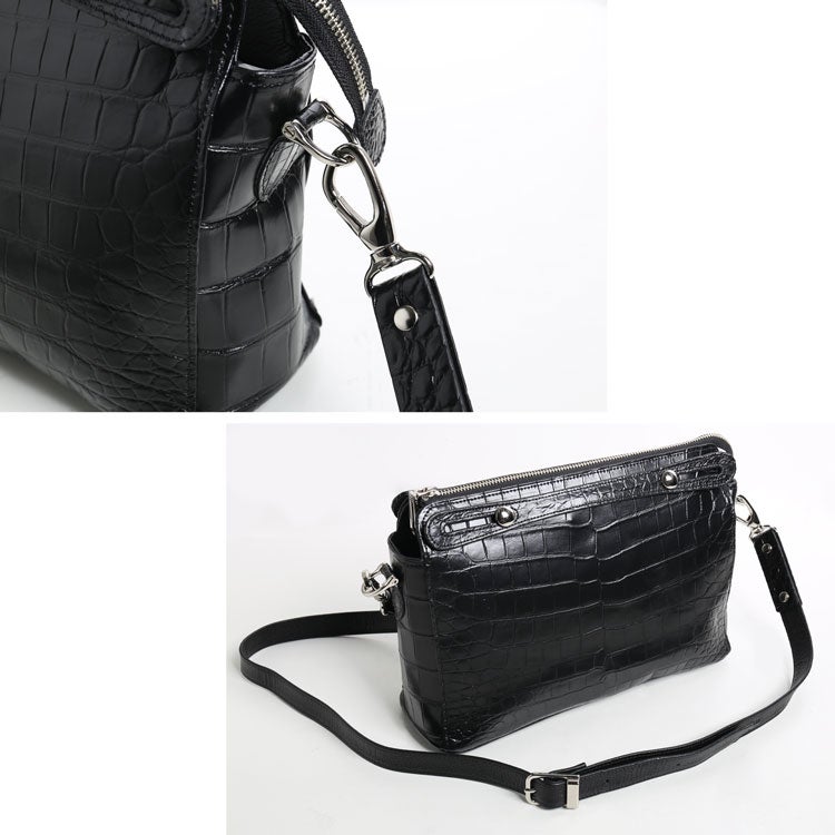 クロコダイルマット3wayバッグハンドバッグ日本製JRAセンター取り目地染め