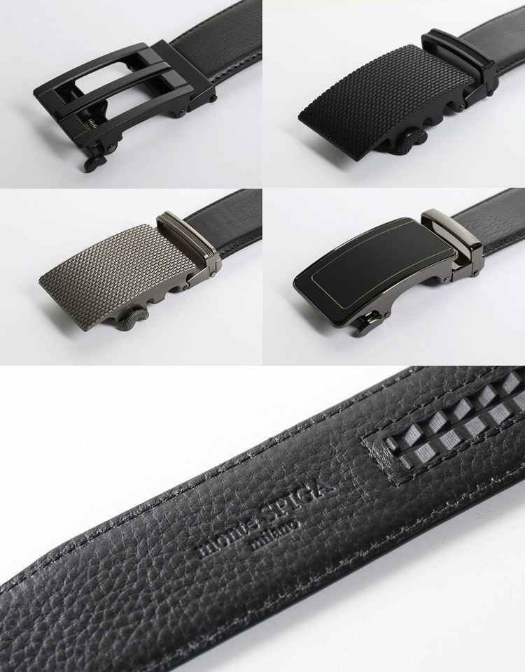 ベルトメンズオートロックベルト自動ベルト牛革本革ベルトビジネスレザーmonteSPIGA