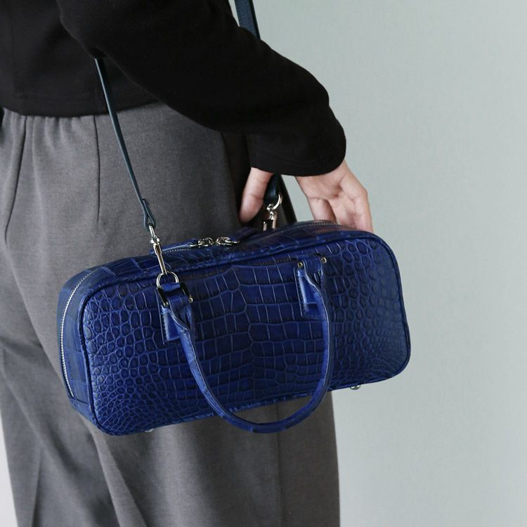 クロコダイル マット加工 2way ミニボストンバッグ
