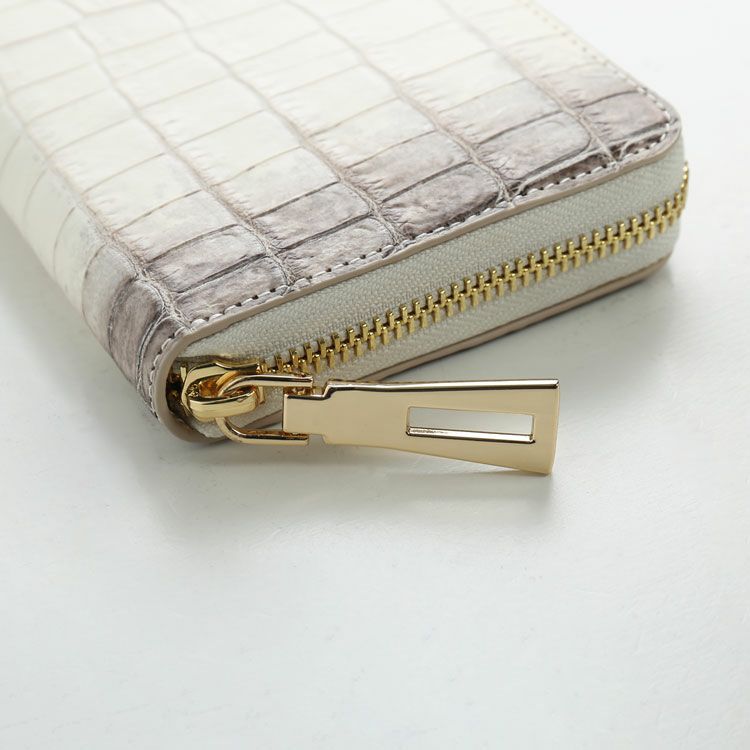 ヒマラヤクロコダイル ラウンドファスナー 長財布 レディース 一枚革