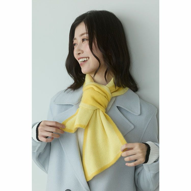 カシミヤ100%ニットマフラーレディースショートマフラー