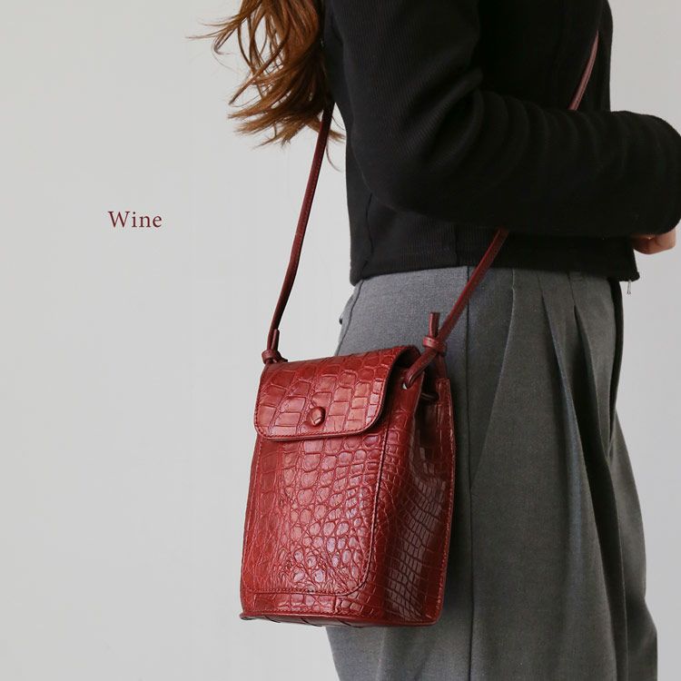 クロコダイル ショルダーバッグ レディース 斜めがけ 大人 軽量 小さめ