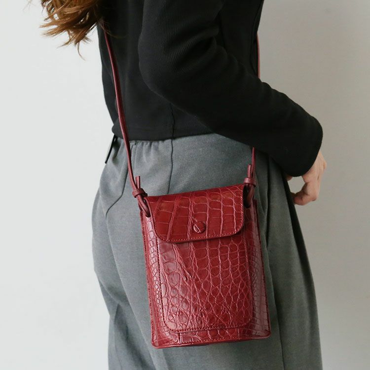 クロコダイル ショルダーバッグ レディース 斜めがけ 大人 軽量 小さめ