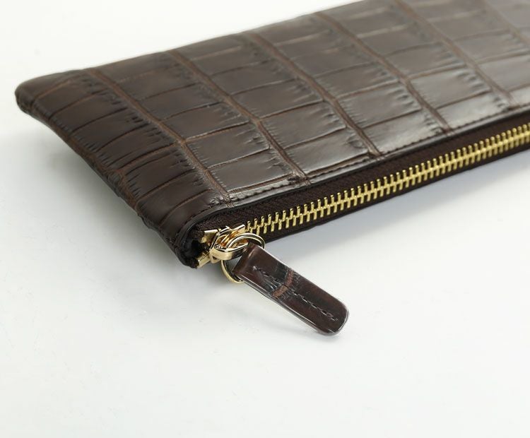 ナイル クロコダイル L字ファスナー 長財布 レディース マット加工