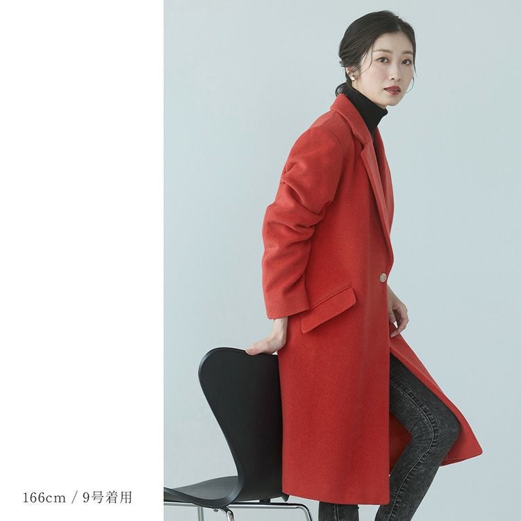 チェスターコート アンゴラ ウール混 レディース ロング コート 秋 冬