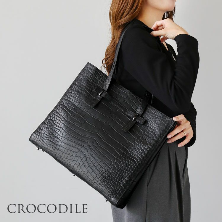 トートバッグクロコダイルレディース肩掛けマット加工ポロサスクロコダイル本革バッグ(06001875r)