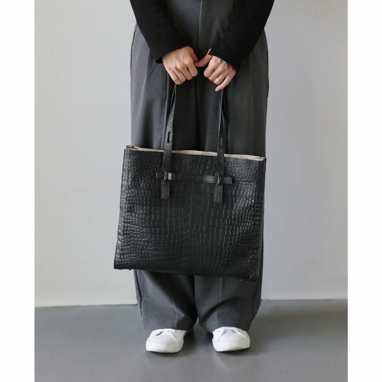 トートバッグ クロコダイル レディース 肩掛け マット加工 ポロサス 本