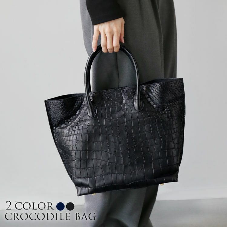 クロコダイルマットイタリア鞣しハンドバッグレディース女性トート2wayショルダー肩掛け斜め掛け本革レザーワニ鰐革皮クロコ(06001858r)