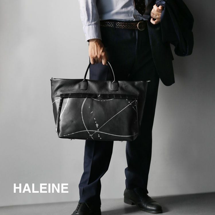 HALEINE カーフ ペイントデザイン クロコダイルフラップ 2way トートバッグ