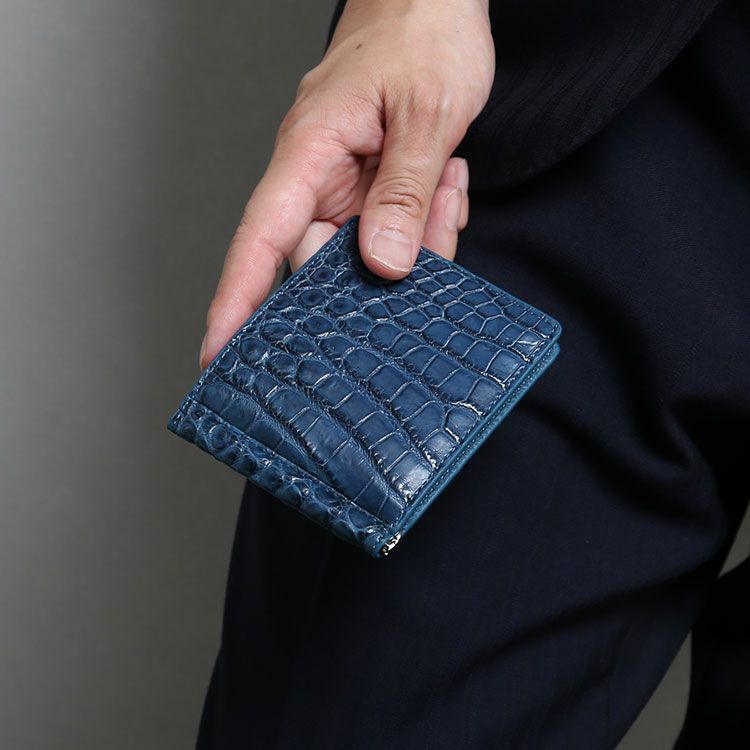クロコダイル マネークリップ 財布 折り財布 レディース マット 加工