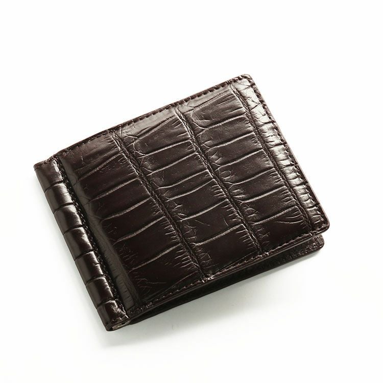 クロコダイル マネークリップ 財布 折り財布 レディース マット 加工