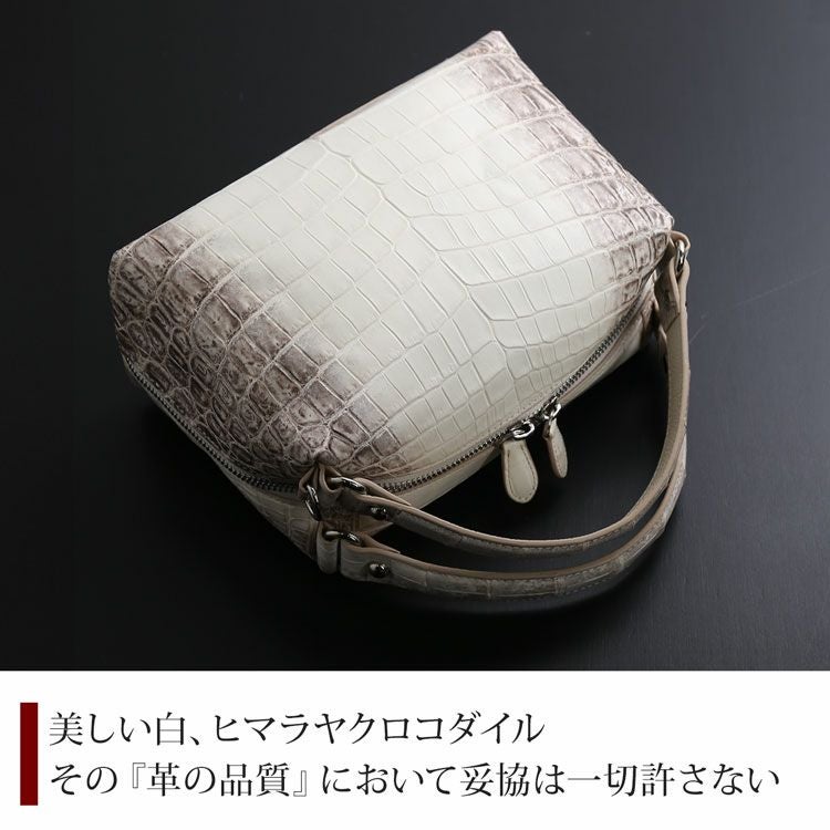 ヒマラヤクロコダイル2wayハンドバッグレディースマット加工センター取り2WAY斜め掛けショルダーバッグ