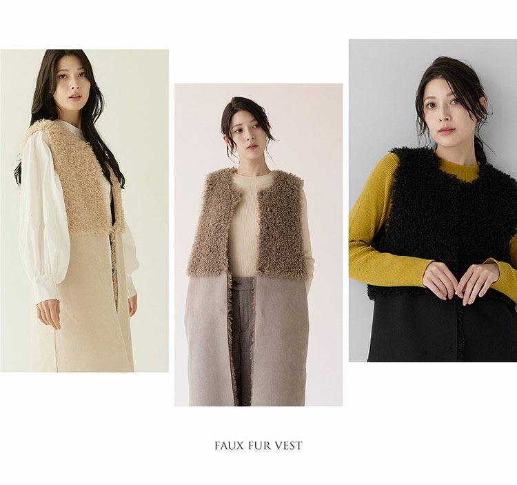 ファーベストエコファーリバーシブルロングベストレディースフェイクファーベストリバーシブルベスト(08000333r)