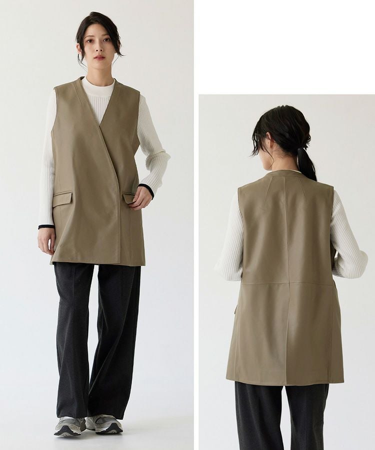 レザーベストダブル仕立てシープスキン