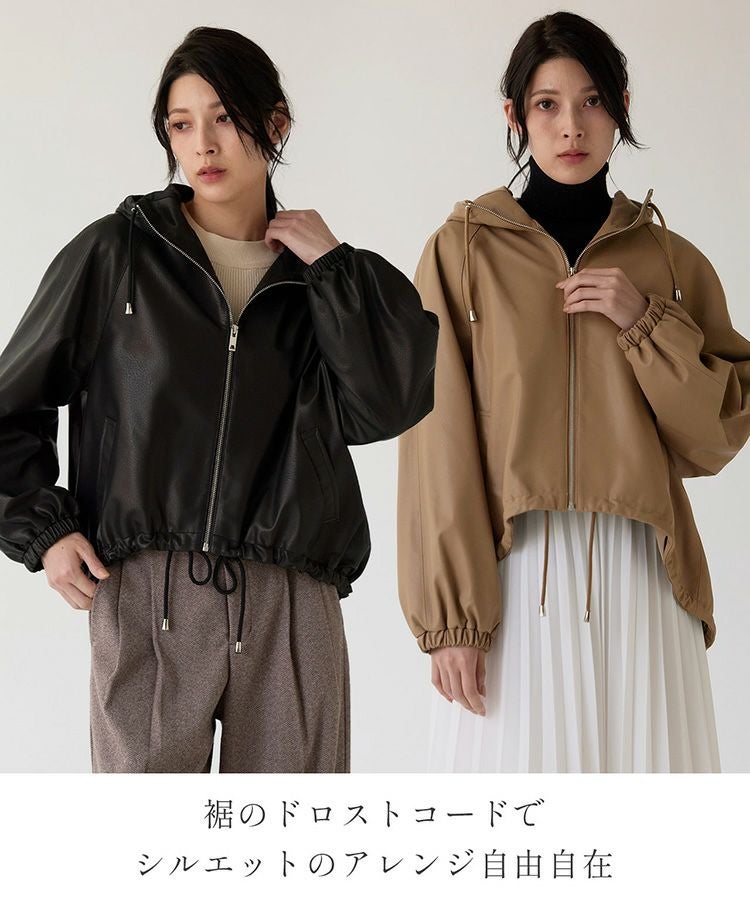 Filomo レザージャケット レディース ラム レザー フード付き 6F