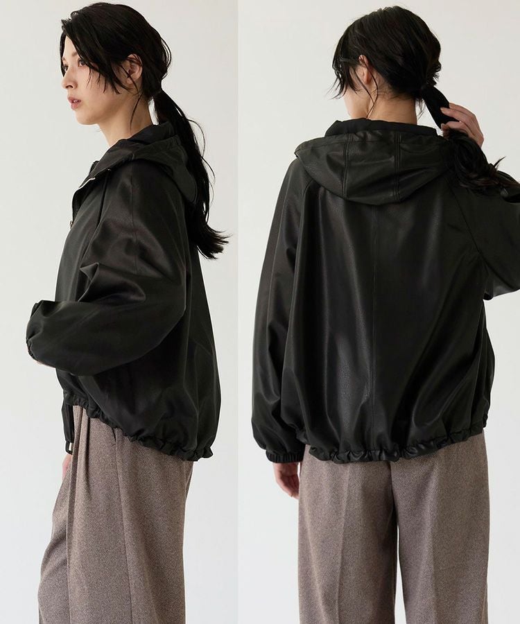 Filomo レザージャケット レディース ラム レザー フード付き 6F