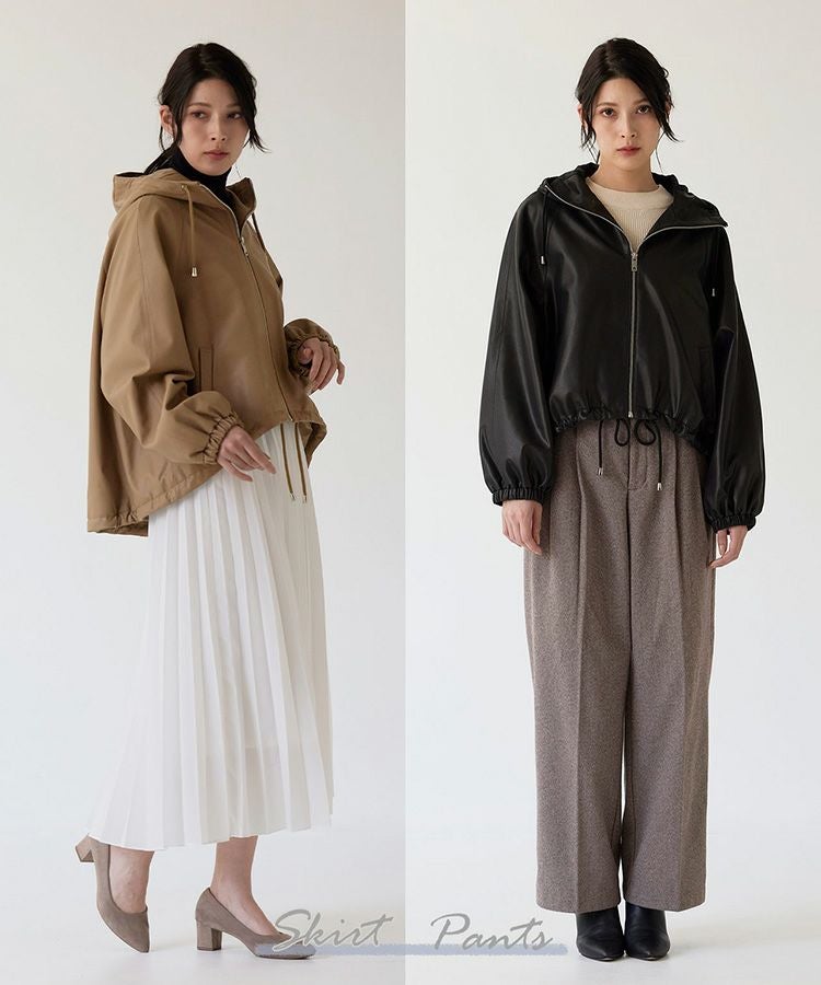 スカートにもパンツにも似合うレザージャケット