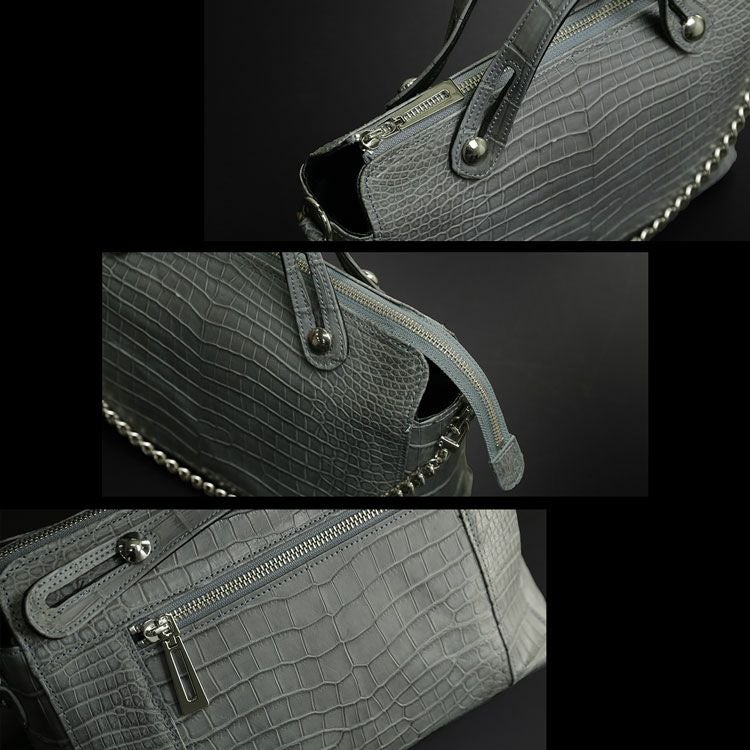 スモールクロコダイルメンズ2wayバッグチェーンデザイン