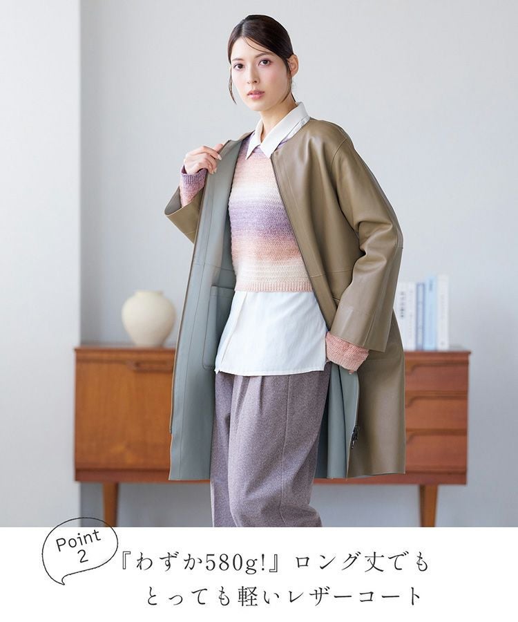 軽量リバーシブルラムレザーコート