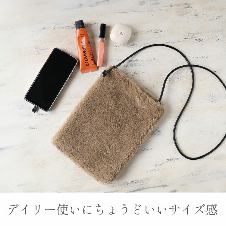 ファーバッグショルダーエコファー斜めがけバッグレディースムートン風フェイク【ネコポスで送料無料】(07000690r)