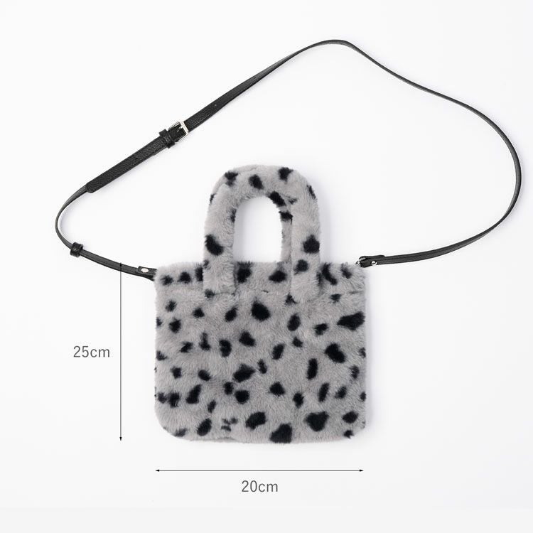 ファーバッグミニトートアニマル柄エコファー斜めがけバッグレディーストートフェイク(07000691r)