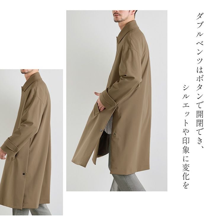 ステンカラーコート ロングコート メンズ HALEINE スタンドカラー 6F