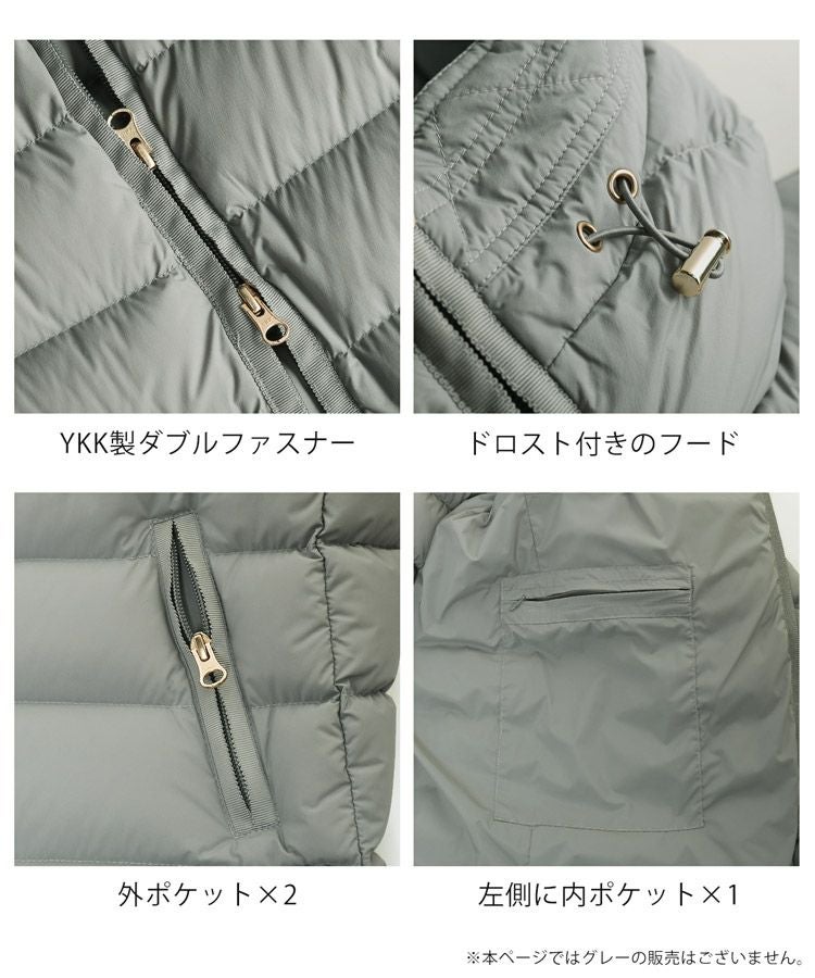 【訳あり】【アウトレット】ダウンコートレディース軽量ダウン90%ハンガリーグースフード付き(08000353-1r)