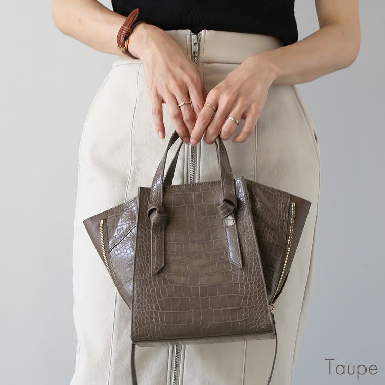 mienoフェイクレザークロコダイル型押しトートバッグレディーストープ