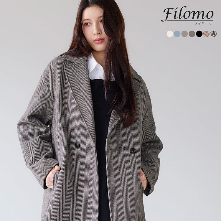 Filomoウールタッチチェスターコート