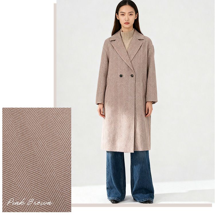 Filomoウールタッチチェスターコートピンクブラウン