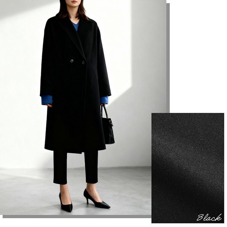 Filomoウールタッチチェスターコートブラック