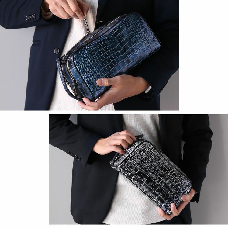 ナイルクロコダイルメンズセカンドバッグ