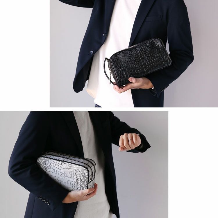 ナイルクロコダイルメンズセカンドバッグ