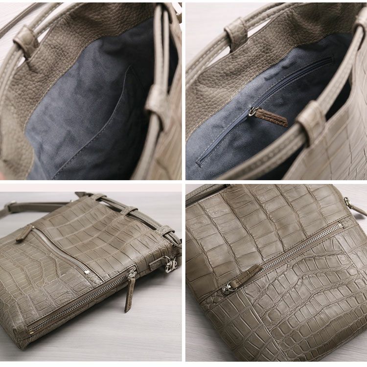 ナイルクロコダイル巾着バッグ2wayの内装