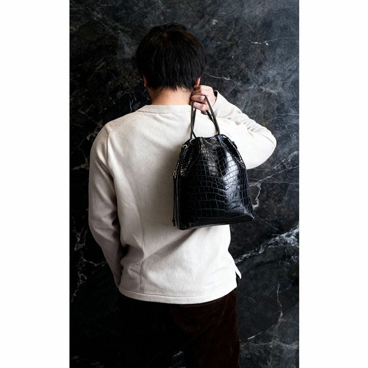 ナイルクロコダイル巾着バッグ2way