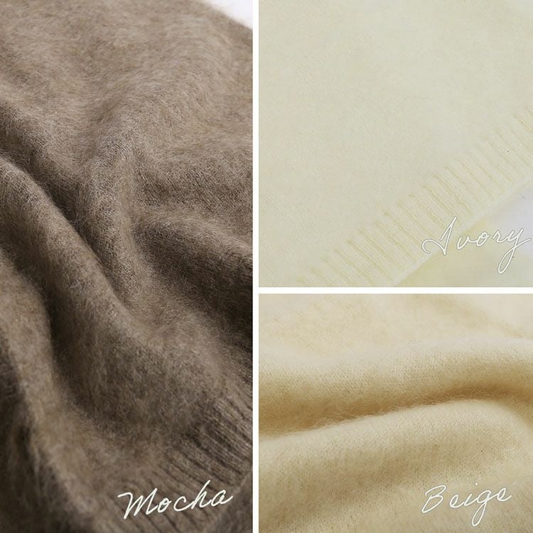 優しい色合いのカシミヤ100％ニットマフラー