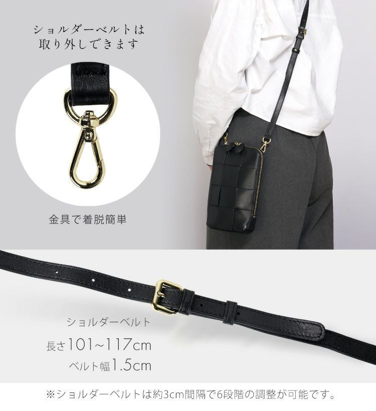 スマホポーチスマホショルダーレディースショルダーバッグ本革(07000677r)