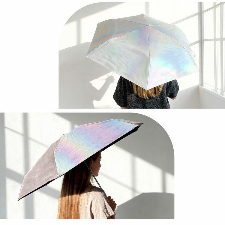 日傘折りたたみ軽量完全遮光晴雨兼用UVカット100%オーロラ