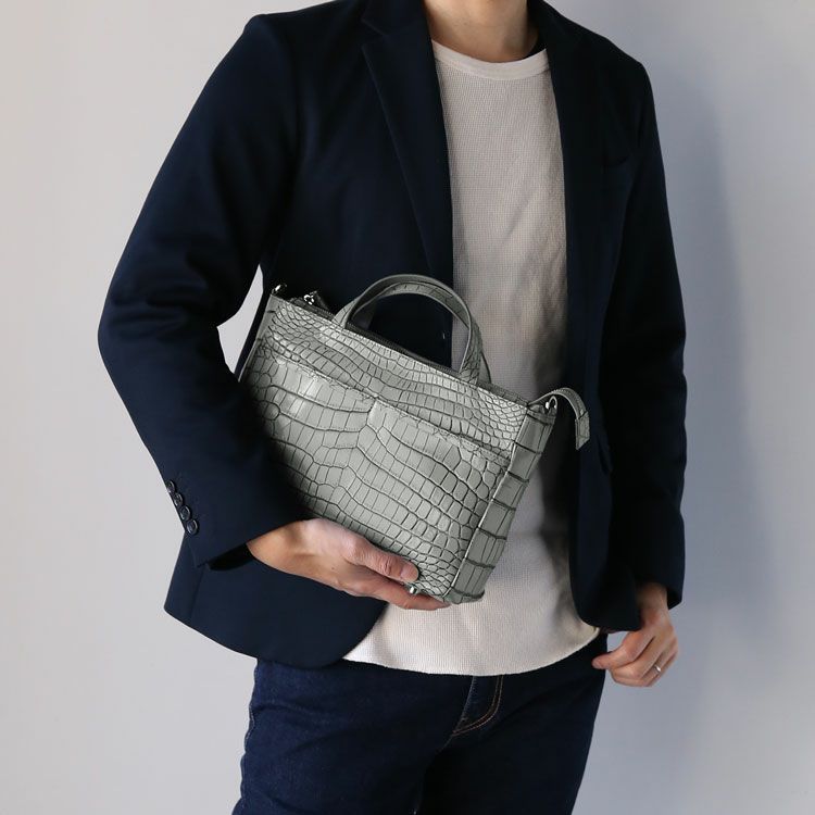 クロコダイルメンズ2wayミニトートバッグ