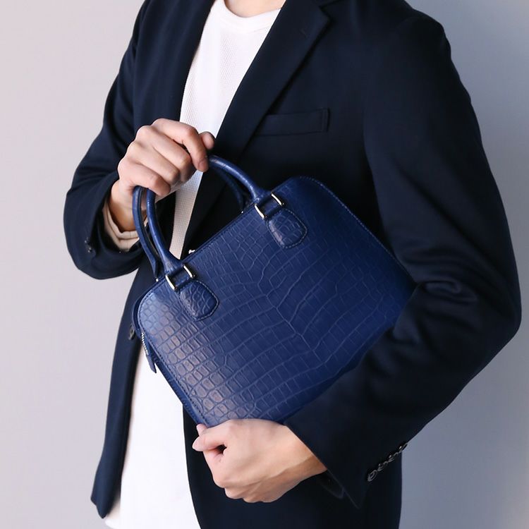 ナイルクロコダイルハンドバッグクロコダイルメンズ2WAYバッグ