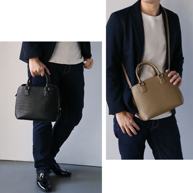 ナイルクロコダイルハンドバッグクロコダイルメンズ2WAYバッグ