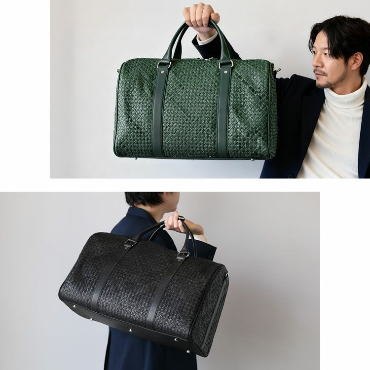 パイソンメッシュボストンバッグ2way