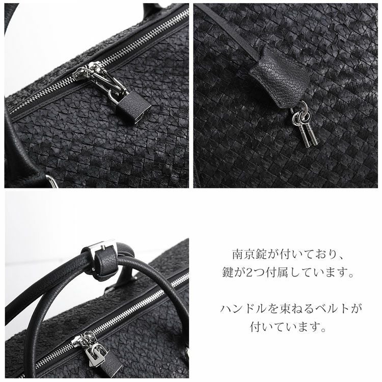 パイソンメッシュボストンバッグ2way