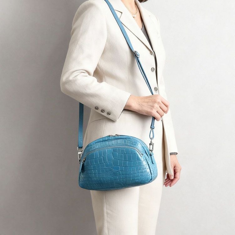クロコダイル2WAYミニバッグレディースマット加工ポシェット全9色本革(No.06001214)