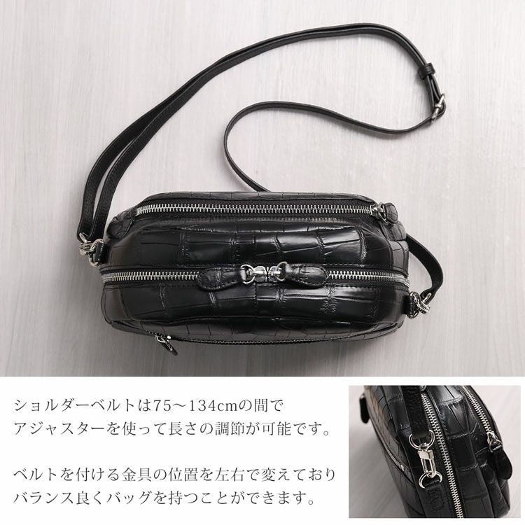 クロコダイル2WAYミニバッグレディースマット加工ポシェット全9色本革(No.06001214)